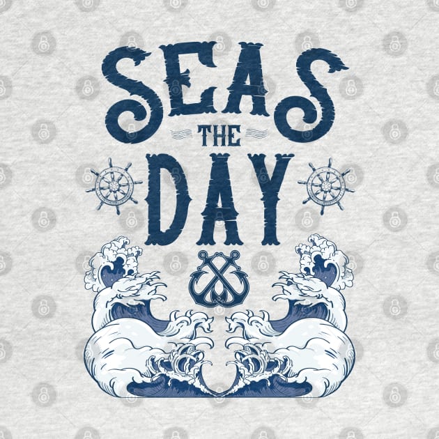 Seas the Day Nautical Anchor Cruise Design by FilsonDesigns